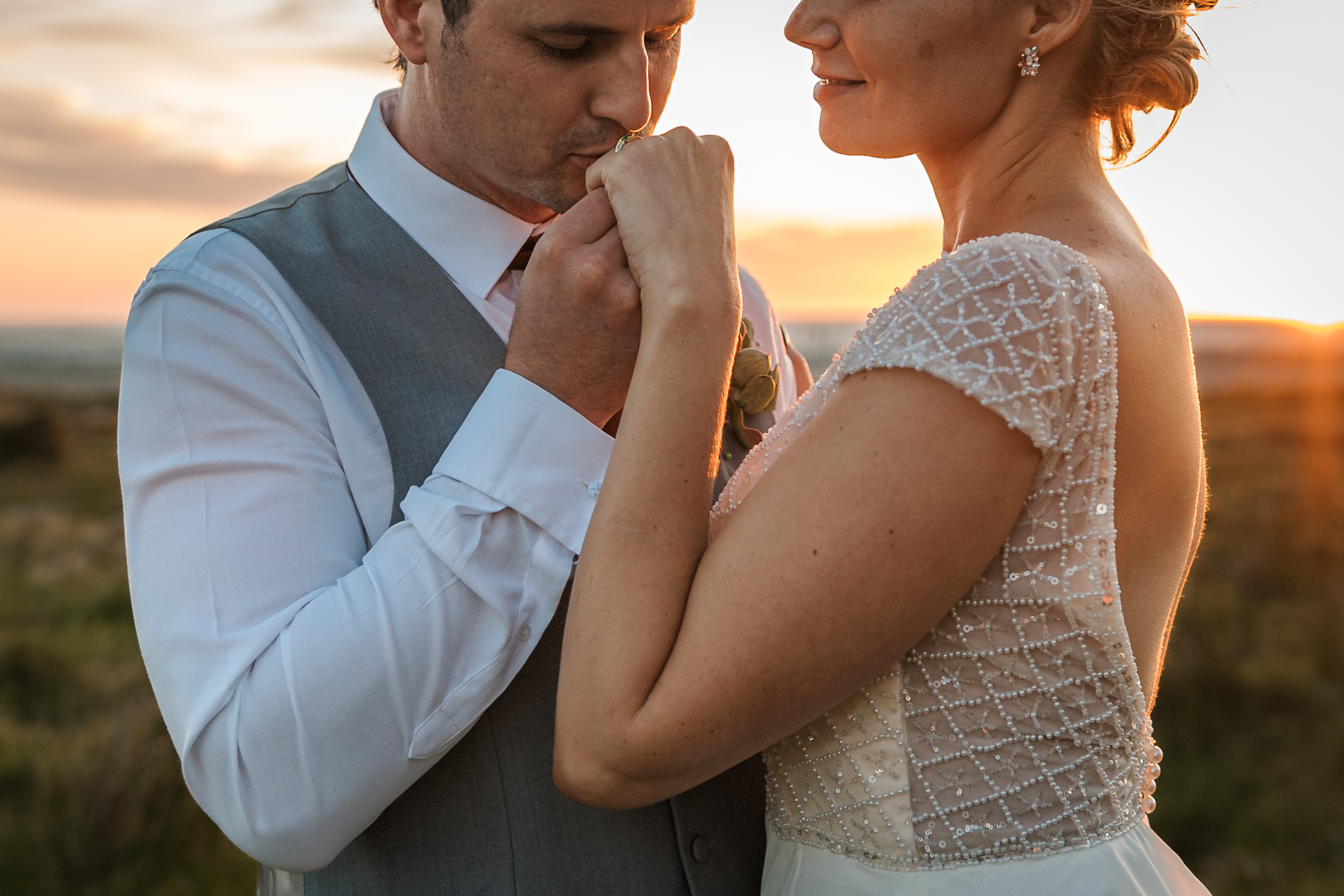 Couple portrait at sunset